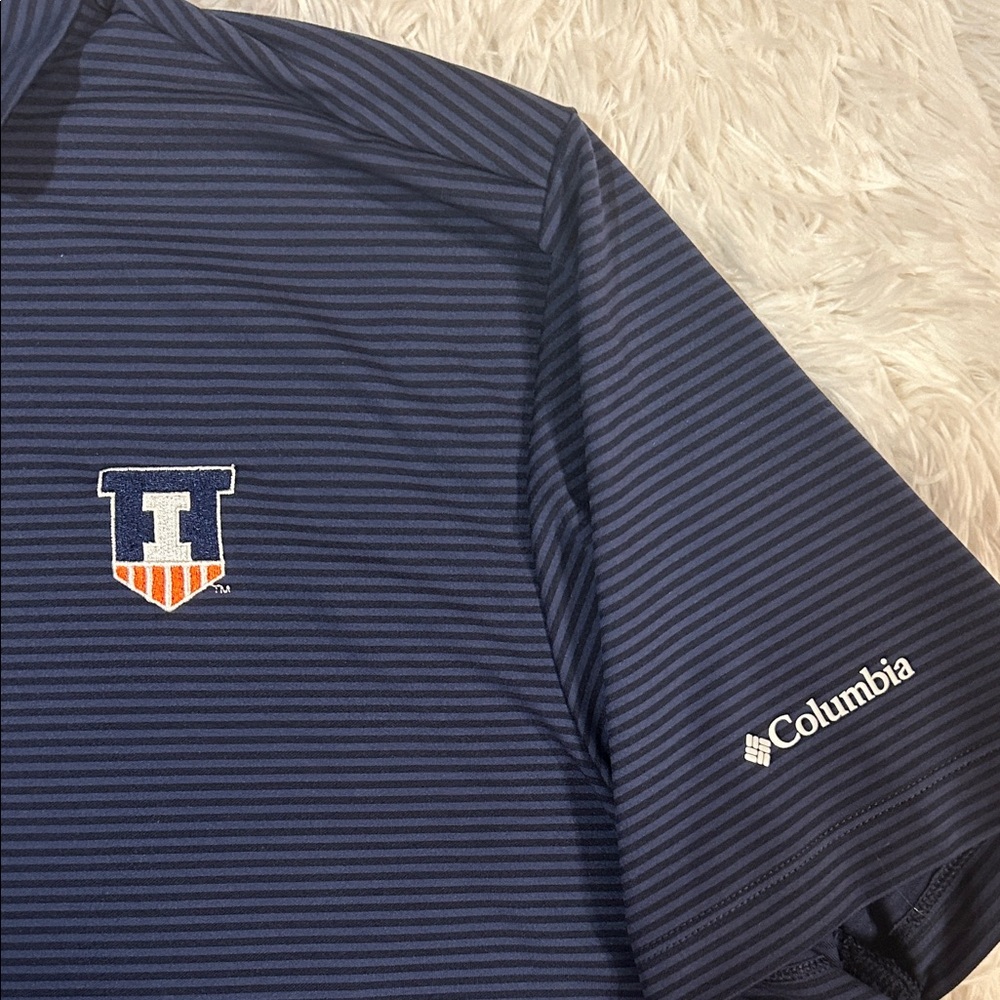 University of Illinois - Columbia Men's Dark Blue Polo with Logo - NWOT - Picture 2 of 7